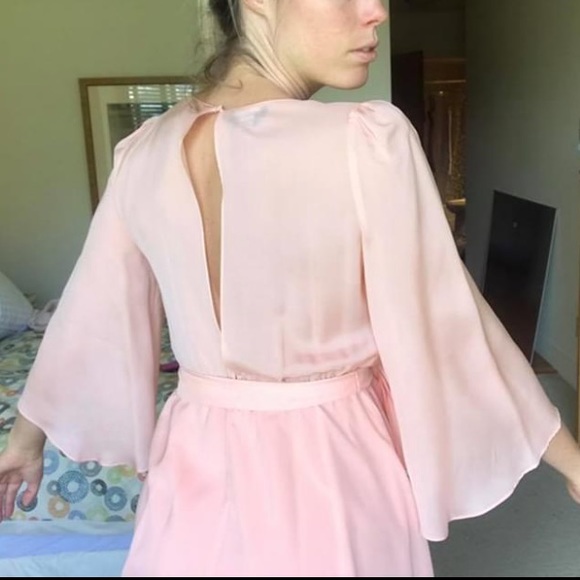 Bebe Chiffon Pink Long Sleeve Dress - Picture 2 of 3